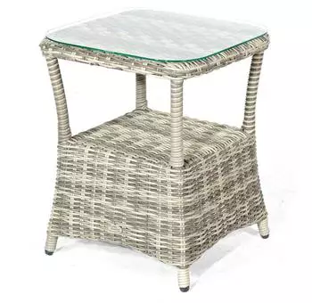 SonnenPartner Allianz Beistelltisch Kunststoffgeflecht 50x50cm vintage-taupe (80061370)