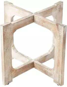 Marrakesch Orient & Mediterran Interior Cadiz Klapptisch Untergestell Massivholz Moucharabia Weiß 60cm (zen-zikc-001-we)