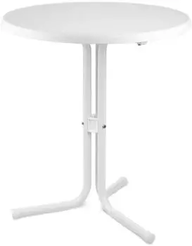 Beautissu Emma Outdoor Stehtisch rund &Oslash;60cm, 70cm, Metall, Wei&szlig; (340530)