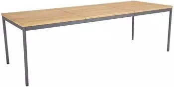 Brafab Nox Esstisch Aluminium/Teak 238x90cm, anthrazit