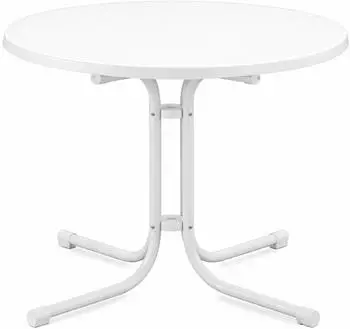 Beautissu Bistroni Klapptisch rund, &Oslash; 80cm, H 70cm, wei&szlig;, wetterfest (Bistroni)