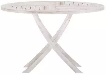 ebuy24 Gartentisch Kenya rund &Oslash;120cm, Whitewash