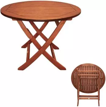 Spetebo Stockholm Klapptisch rund, Eukalyptus FSC Massivholz, Ø 90cm