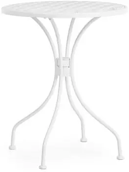 Bizzotto Lizette Runder Gartentisch Stahl Wei&szlig; 60cm (0802969)