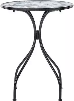 Beliani Cozzana Runder Bistrotisch Metall Mosaik Muster 60cm (Cozzana)