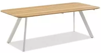 Niehoff Muro Gartentisch Teak ge&ouml;lt, Stativprofil Ivory, 160x95cm