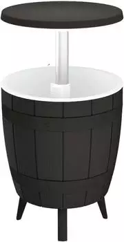 vidaXL 3-in-1 Tisch mit Eisk&uuml;hler, Polypropylen, schwarz (364159)