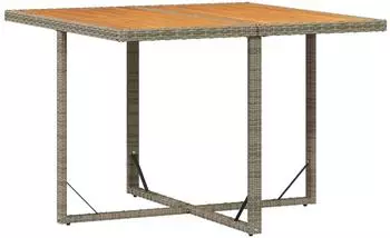 vidaXL Gartentisch Akazienholz und Polyrattan, 109x107x74cm