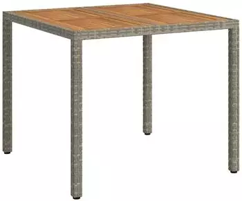 vidaXL Gartentisch Poly-Rattan grau 90x90x75cm