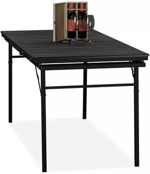 Relaxdays Klapptisch ausziehbar, Kunststoff/Stahl, 8 Personen, schwarz (10049586_46)