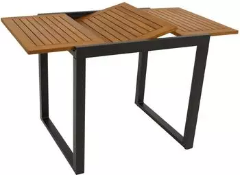 DEGAMO RIVELLO Ausziehtisch 80/120x70cm, Aluminium anthrazit, Akazie geölt (23019)