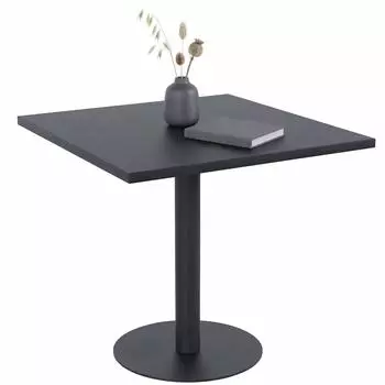 CLP Freida Esstisch quadratisch 70x70cm, MDF und Metall, schwarz
