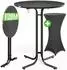Casaria Stehtisch klappbar mit Husse, rund, 80x110cm, grau/anthrazit (997387)
