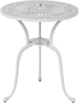 Beliani Dascio Bistrotisch rund Metall cremewei&szlig;, 61cm