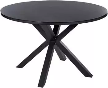 Beliani Maletto Gartentisch rund, Glas/Aluminium, schwarz, ⌀120cm (Maletto)