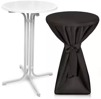 Beautissu Bellini Stehtisch klappbar mit Husse, Ø60cm, schwarz (Bellini)