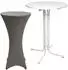 Beautissu Stehtisch Sylt klappbar Ø80cm anthrazit mit Husse