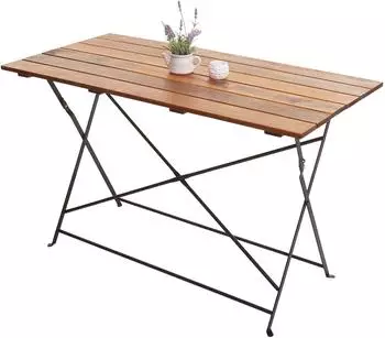 Mendler HWC-J40 Biergartentisch Klapptisch Akazie 120x60cm (77440)