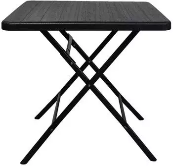 Chefgastro Balkontisch klappbar 78x78cm, Kunststoff Holzoptik, schwarz (RTB3-02)