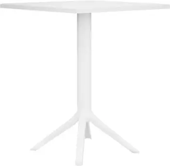 CLP Nuvela Gartentisch 60x60cm, Kunststoff, weiß