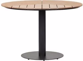 ebuy24 Hector Gartentisch &Oslash;113cm, schwarz, Teak-Esche (51-49357)