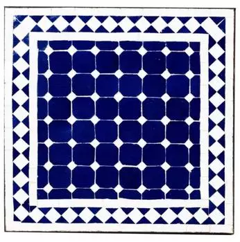 Marrakesch Orient & Mediterran Interior Mosaikplatte Marrakesch blau/weiß, Keramik, 50x50cm (MTI055-pl)