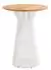 Niehoff Acore Stehtisch Aluminium ivory, Tischplatte Teakholz natur, rund Ø80cm