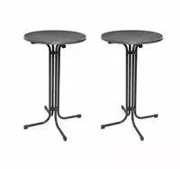 Outdoor Stehtisch Bellini, Klappbar, 2er Set, &Oslash;80cm, Grau