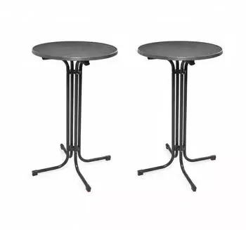 Beautissu Bellini Stehtisch outdoor, klappbar, 2er-Set, Ø80cm, grau (65221789)