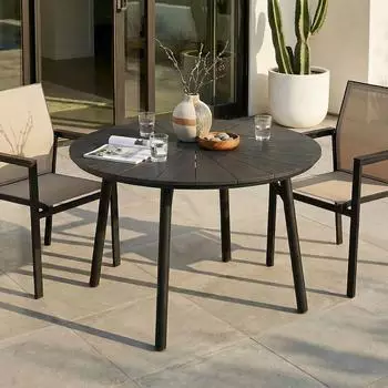 Idimex Agape runder Gartentisch 120x75cm, Aluminium/WPC, schwarz