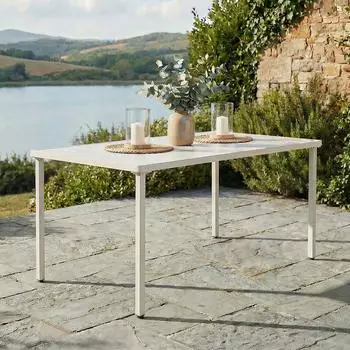 Idimex Azalea Gartentisch 140x80cm, Metall, weiß