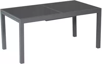 Merxx Gartentisch ausziehbar 150(210)x90cm, Aluminium/Glas, graphit (26467-217)