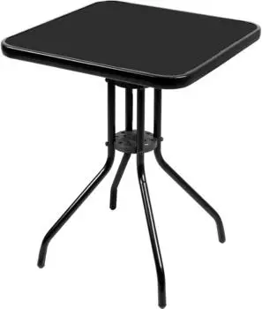 Mojawo Bistrotisch Glas/Metall eckig 60x60cm, schwarz