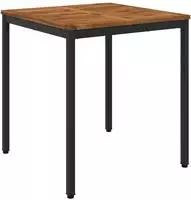 vidaXL Gartentisch Nat&uuml;rlich und Schwarz 70 x 68,5 x 75 cm