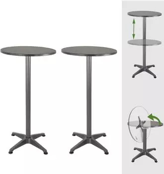 Trutzholm Stehtisch 2in1 klappbar, höhenverstellbar 70-115cm, Ø 60cm, Aluminium, anthrazit