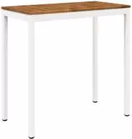 vidaXL Gartenbar-Tisch Nat&uuml;rlich und Wei&szlig; 108,5 x 55 x 105 cm