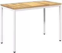 vidaXL Gartentisch Wei&szlig; 108,5 x 55 x 75 cm Massivholz Akazie