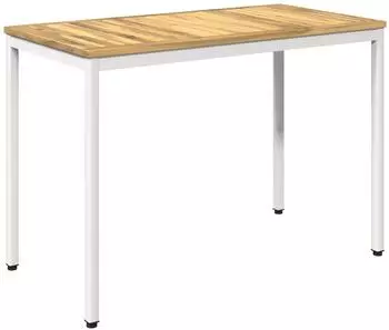 vidaXL Gartentisch wei&szlig; 108,5x55x75cm Akazien-Massivholz