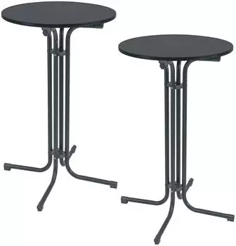 Trutzholm Stehtisch klappbar, Stahl, anthrazit, Ø70cm, H110cm, 2er-Set (8951901)