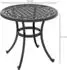 Outsunny Gartenbeistelltisch Aluminiumguss, schwarz, 60x60x53cm