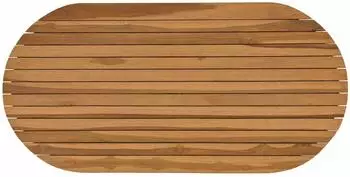vidaXL Tischplatte oval Teakholz massiv 100x50x3,5cm (42033162)