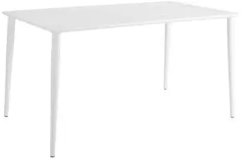 Brafab Nimes Gartenesstisch Aluminium pulverbeschichtet, wei&szlig;, 140x78cm (3106-50)
