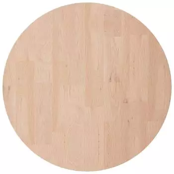 vidaXL Runde Tischplatte &Oslash;30x2,5cm, unbehandeltes Eichen-Massivholz
