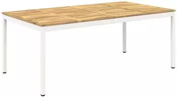 vidaXL Gartentisch wei&szlig; 196x100,5x75cm Akazien-Massivholz (3394427)
