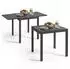 TecTake Campos Gartentisch Aluminium, ausziehbar, höhenverstellbar, dunkelgrau