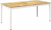 vidaXL Gartentisch Wei&szlig; gewaschen 147 x 88,5 x 75 cm Massivholz Akazie