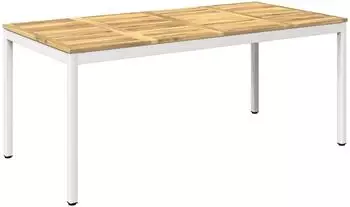 vidaXL Gartentisch Akazienholz massiv, wei&szlig;, 147x88,5x75cm (901767)