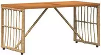 vidaXL Tisch f&uuml;r Outdoor Natur 80 x 40 x 40 cm Stahl und Poly Rattan