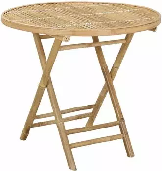 vidaXL Gartentisch Bambus, natur, 80x70cm