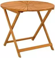 vidaXL Klappbarer Gartentisch Natur &Oslash;90 x 75 cm Massivholz Akazie